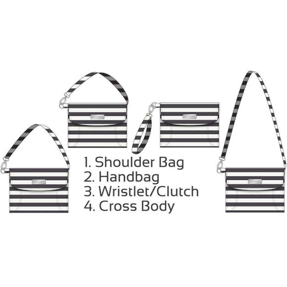NWT- LillyBit Uptown Diaper Bag Clutch, Black & White Stripes - Picture 6 of 10